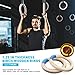 Gonex Wooden Gymnastic Rings with Adjustable Number Straps, Olympic Rings for Gym, Workout, Exercise, Outdoor Training, Quick Install Carabiner, 8.7 ft Straps Pull Up Non-Slip Rings