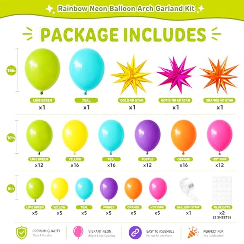 Image of Summer Tropical Balloon Arch Kit for 4D Star Foil Balloons Hot Pink Green | Summer Tropical Balloon Arch Kit 4D Star Foil Balloons Hot Pink Green