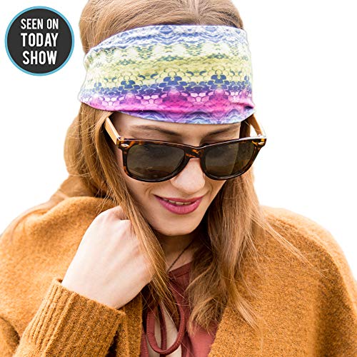 Violet Love Womens Yoga Headbands - Star Signs Fashion Print Pattern Couture Headband, Best Non-Slip Sport Headbands for Women, Girls, Men, Walking, Exercise, Running, Gym, Sports, Athletics - Cancer