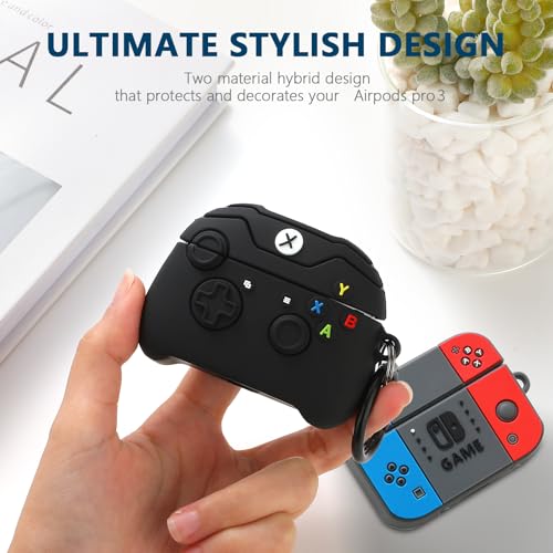 Image of [2Pack] Compatible Airpods Pro 3 Case(2025),Cute Gamepad Design Cases Soft Silicone Protective Cases for Apple AirPods Pro 3rd Generation Case,Airpod Pro 3 Cover with Keychain for Men /Boy