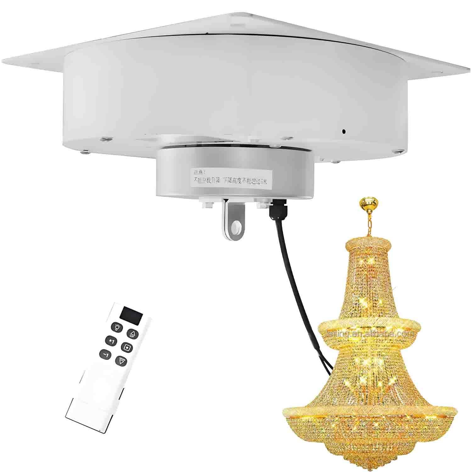 GLBMXDD Safe Chandelier Maintenance Lift, Motorized Villas Heavy Duty Pendant Lamps Lifter Chandelier Hoist Lift System, with Remote Control, for Villas,Banquet 40kg(88lbs)