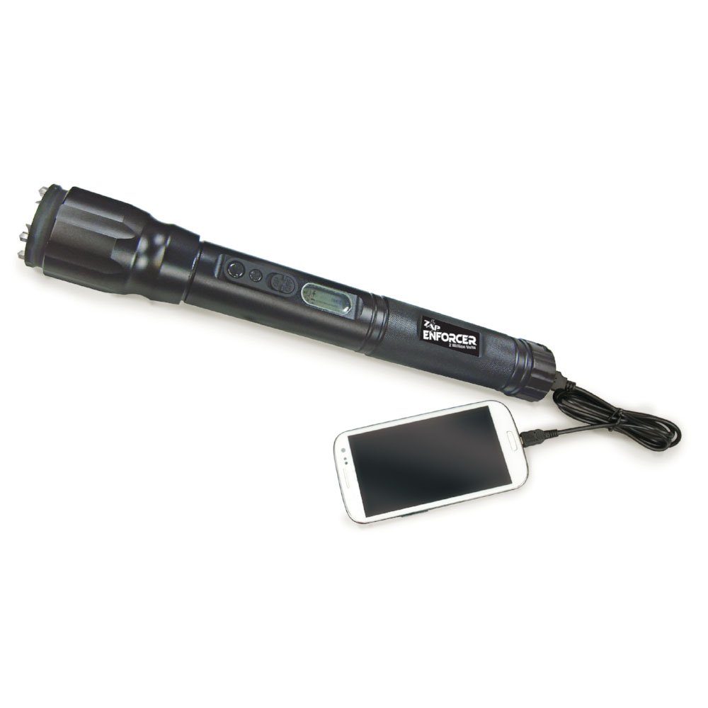ZAP Enforcer Stun Gun 2,000,000 Volts Black with 4 Flashlight Modes : Sports & Outdoors