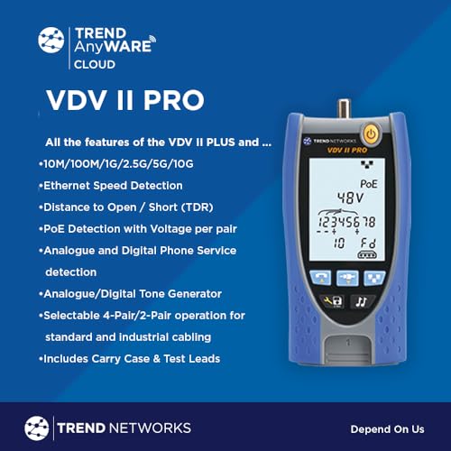 Image of TREND Networks | R158005 | VDV II Pro | Cloud Connected | Voice, Data and Video Cable Verifier | Copper Cable Tester | Advanced Wiremap & Troubleshooting Tool