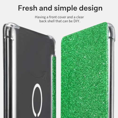 Image of CoBak Magnetic Clear Case for 7 inch E-Reader | Compatible with PopSockets /UGREEN /Anker Magnetic Grip and Stand, Auto Sleep and Wake, Jade Glitter