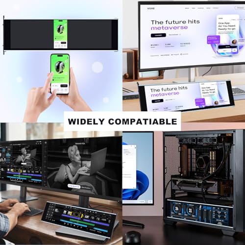 Image of GeeekPi 12.6 Inch IPS LCD Touch Screen Monitor FHD 1920x515 Display, Fit for Hyte Y60 PC Case CPU GPU Secondary Monitor Panel, Built-in Dual Speakers, Plug & Play,with up to 10-Points of Multi-Touch