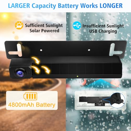 URVOLAX Solar Rückfahrkamera Kabellos mit 5 Zoll Monitor, 1080P DIY Installation Auto...
