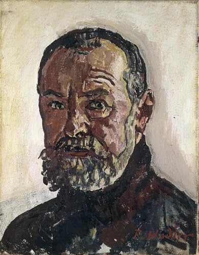 Tableaux peinture sur toile d'autoportrait Ferdinand Hodler 60x90cm pour décoration chambre