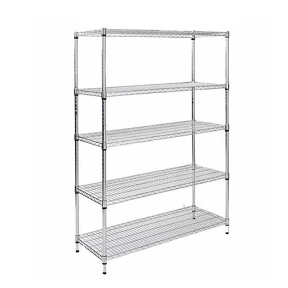 Scaffale regolabile a 4 ripiani in acciaio inox a 5 strati per casa cucina e ufficio 80 x 40 x 120 cm soluzioni di archiviazione versatili ed eleganti