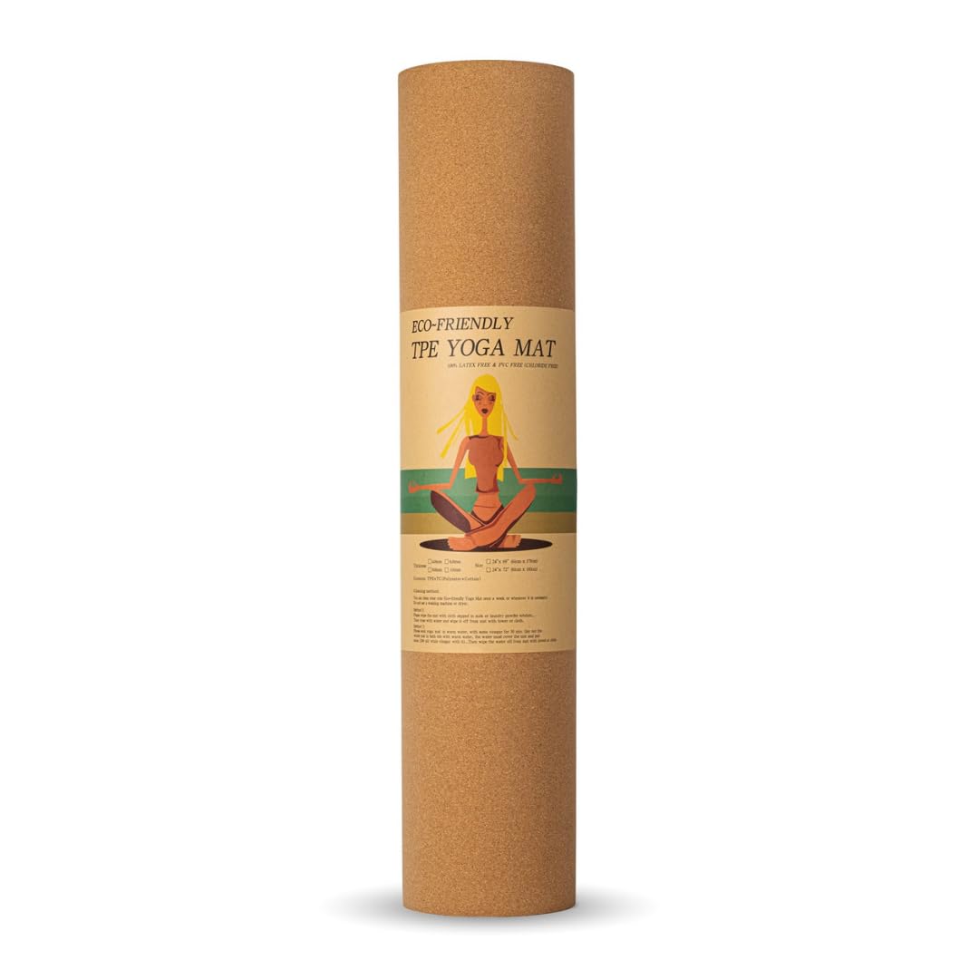 GOAT Cork Yoga Mat - 100% Eco Friendly Cork & TPE, Non Slip Thick Cork Yoga Mat, Great Men/Women/Kid Yoga Mat Lightweight with Perfect Size Sweat-Resistant, Innovative Exercise Mat (THICKNESS 4MM) (B0CTR2CZYF) Amazon Price History, Amazon Price Tracker