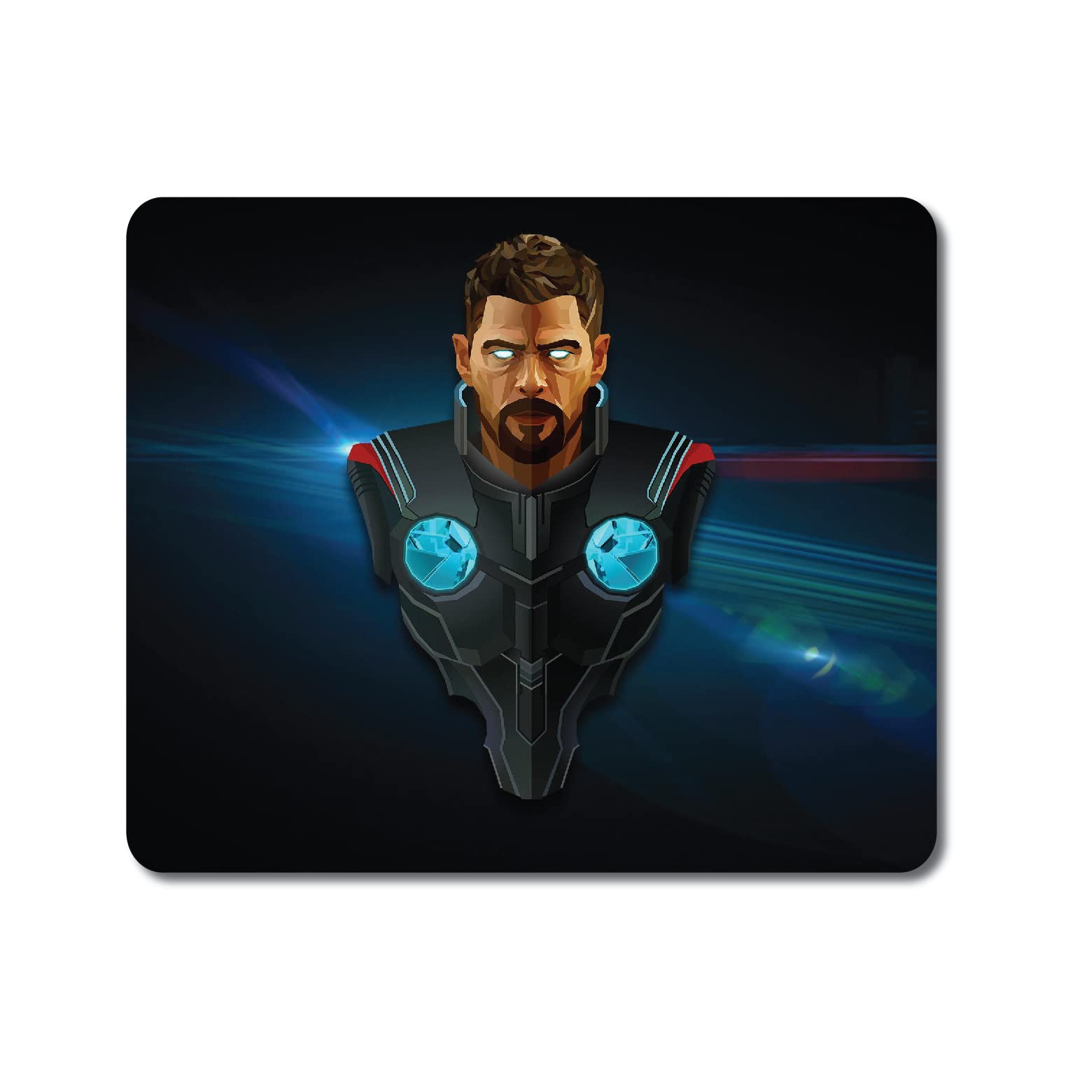 woopme® Superhero Theme Thunder of God Thor Mouse Pad Compatible for Boys Girls Kids Mouse Pads Laptop PC Computer Desktop Smooth Gaming Anti Skid Rubber Base L x H 24 x 20 CMS