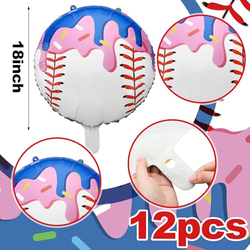 Ballons baseball crème glacée x12 haute résistance pour décoration extérieure d'été - 3