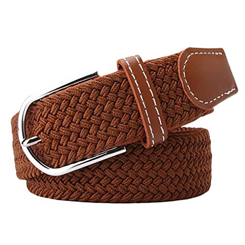 yotijar Cinto esportivo masculino unissex cinto de lona casual cinto, Café, 105x3.3cm