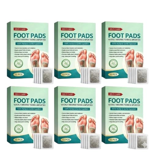 Image of Skylike 100% Herbal and Gentle Ingredient Detox Foot Pads, Natural Ingredients for Sleep Aid Pain Relief, Toxin Removal (Pack of 6)