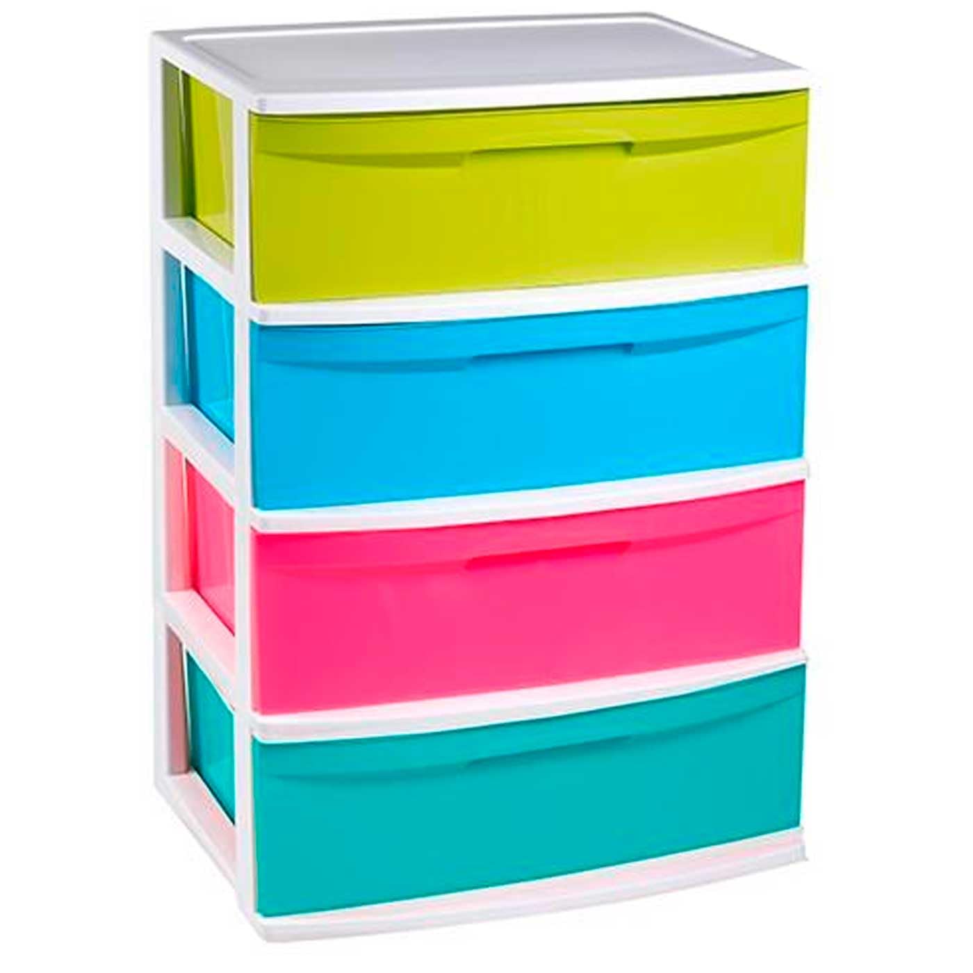 Acan Tradineur - Cajonera de organización “Nilo” - Ideal para el hogar o el trabajo - Fabricación en plástico - 4 Cajones - 81 x 56 x 39,5 cm - Blancolor