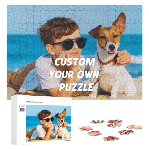 Personalised Jigsaw Puzzle Custom 300/500/1000 Piece Wooden Photo Puzzle Make Your Own Anniversary Wedding Valentines Gifts for Him and Her