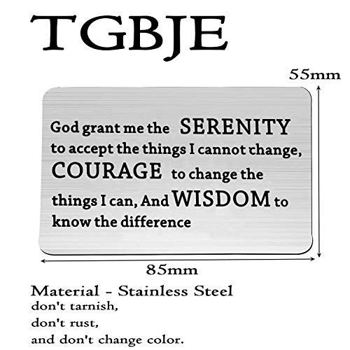 TGBJE Inspirational Wallet Card Inspirational Christian Bible Verse Gift Religious Gift Serenity Prayer Gift God Grant Me The Serenity to Accept The Things Gift2