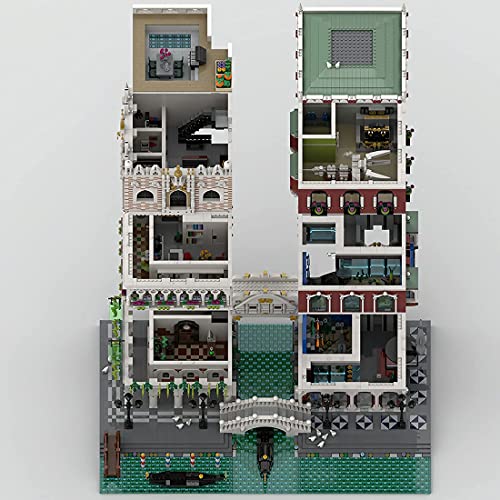 TYPIS Bausteine Haus, Architektur Modell, Modulares, MOC-84806 Straßenszene in Venedig Modellbausatz mit Lego, 10262… – Bild 3
