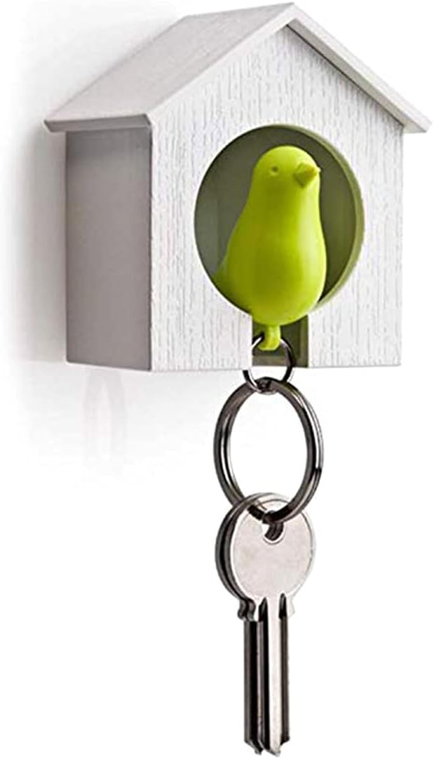 LNYMZD Bird House Key Holder, Single Bird House Keychain Wall Hook Holders, Mini Bird Nest Keychain - Image 3