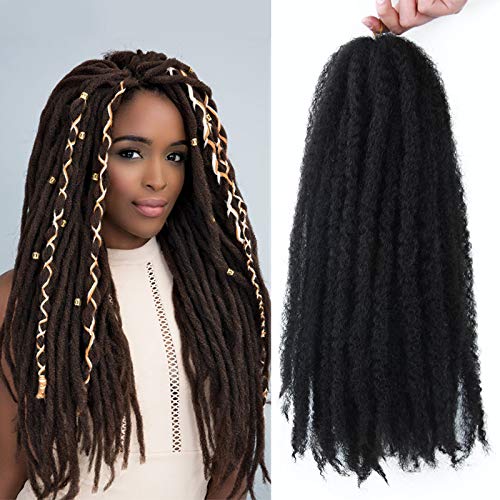 4 Packs Marley Hair Afro Kinky Curly Crochet Hair 18 Inch Long Marley