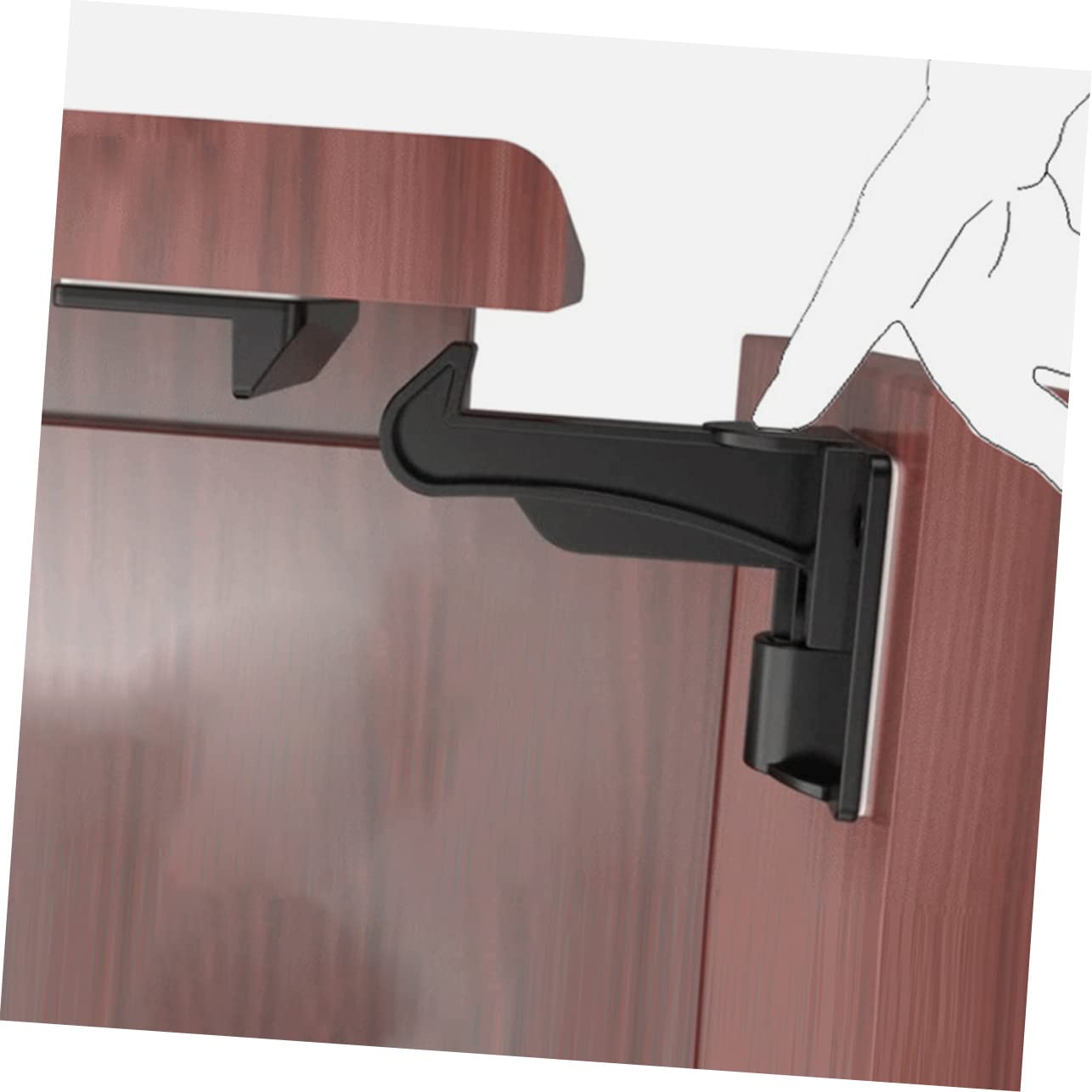 Chiusura Sicurezza per Cassetti Invisibile 10 Pezzi Nero Abs