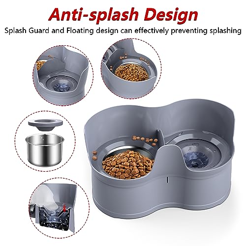Mess Proof Pet Feeder with Stainless Steel Food  Water Bowls Nonspilling Pet Water and Food Bowl Set Nonslip and Slow Water Feeder for Medium and Small Dogs  Cucciolini Doodles Mess proof pet feeder with stainless steel food  water bowls non spilling pet water and food bowl set non slip and slow water feeder for medium and small dogs   cucciolini doodles