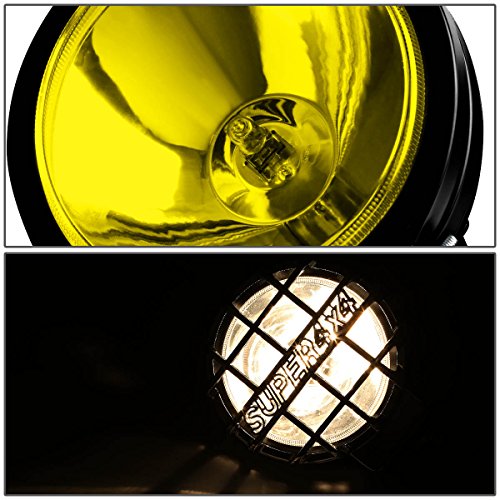 Image of Auto Dynasty 6 inch Round Fog Lights+Offroad Super 4X4 Guard+Switch Compatible with Grille /Brush /Bull bar (Amber Lens Black Housing)