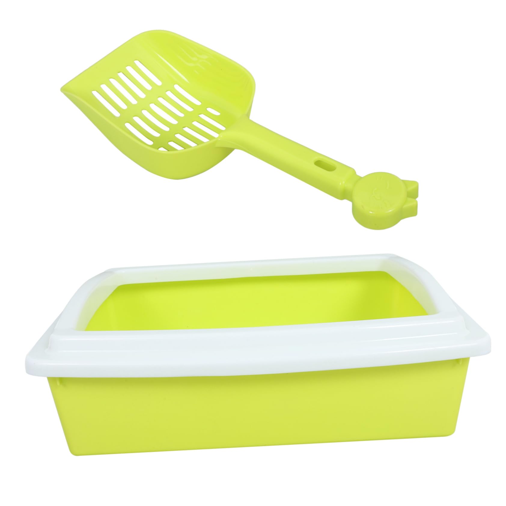 Kisangel Semi Enclosed Cat Litter Box with Scoop Splashproof Design for Kittens and Adult Cats Robust Construction Litter Control and Easy Cleaning