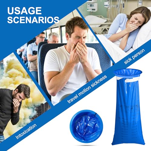 Image of Vomit Emesis Bags Disposable, 100 Pack for Car Adult
