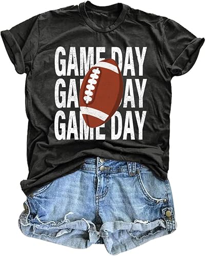 Image of Football Shirts for Women Game Day T Shirts Football Outfits
