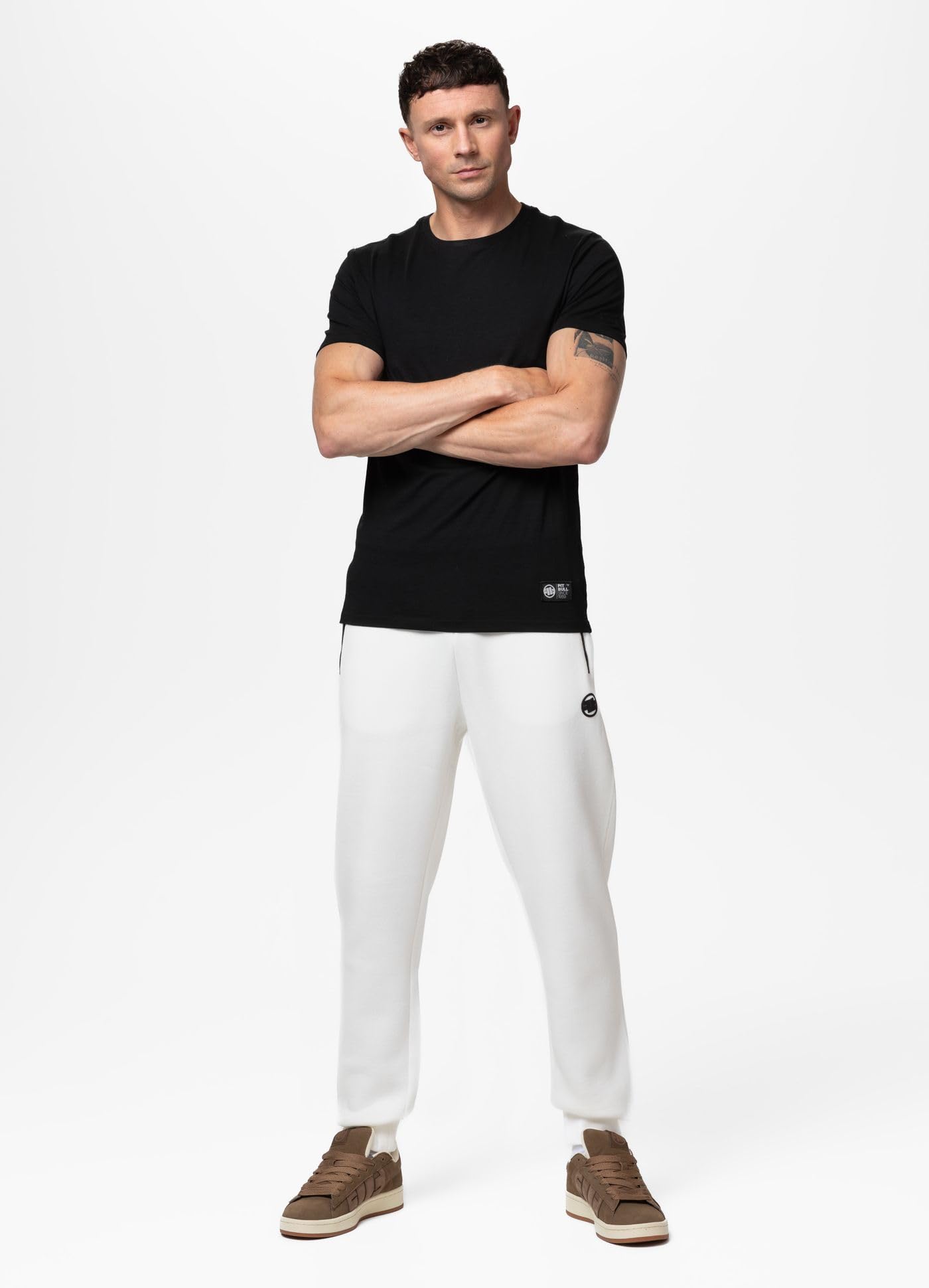 PITBULL - Męskie spodnie do biegania Hatton, spodnie treningowe, krój Regular Fit, długie spodnie sportowe, dres treningowy, spodnie dresowe do joggingu, z kieszeniami na zamek błyskawiczny