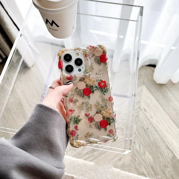 Image of PEEPERLY Back Cover Case for iPhone 13 Pro Max Soft TPU, Shockproof Protective Vibrant Spring Floral Print Case for Girls & Women