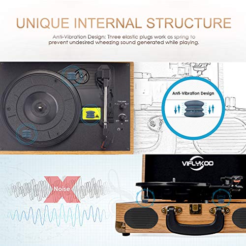 VIFLYKOO Platine Vinyle, Platine Vinyle à Encodeur Numérique Portabl Bluetooth avec Haut-parleurs Stéréo intégrés à… - Les Beatles, Paul McCartney, John Lennon, RIngo Starr, George Harrison VIFLYKOO Platine Vinyle, Platine Vinyle à Encodeur Numérique Portabl Bluetooth avec Haut-parleurs Stéréo intégrés à… – Image 5