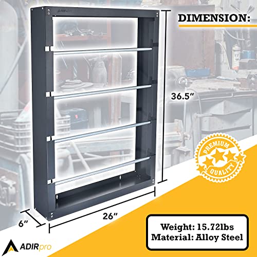 Image of AdirPro Wire Spool Rack - Superior Strength Wire /Cable Dispenser - Conduit Display & Storage for Electrical Industrial & Retail Use (4 Rods, Grey)