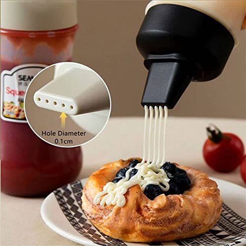 Image of kunya Ketchup Bottles Refillable Salad Dressing Tomato Sauce Mayo Syrup Squeeze Containers Bottle Lunch box Plastic Portable Squeezable Squirt Condiments Jars (Multicolor) (Multi Hole)
