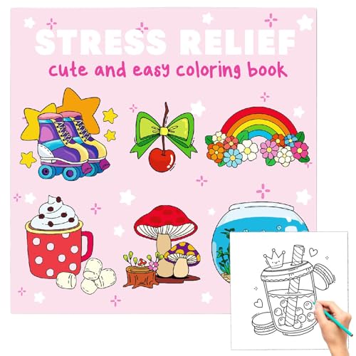 Hogvinnatil Libro da colorare confortevole, libro da colorare per adulti | Libri di pittura di grandi pagine da colorare,Comodo strumento di dallo stress per i viaggi