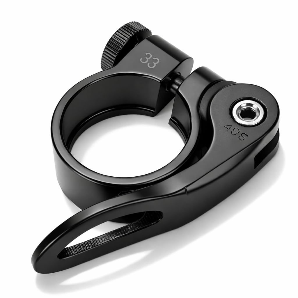 SeatPost Clamp, 25.4mm and 28.6mm Quick Release Seat Post Collar Road Casual Seatpost Clamp (Black)