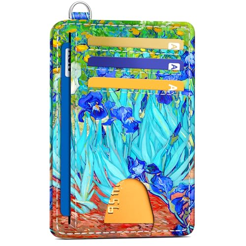 Image of Mayski Slim Wallet, Credit Card Holder for Women, Minimalist Front Pocket RFID Blocking Card Cases, Small Wallet Women Men(Lrises)