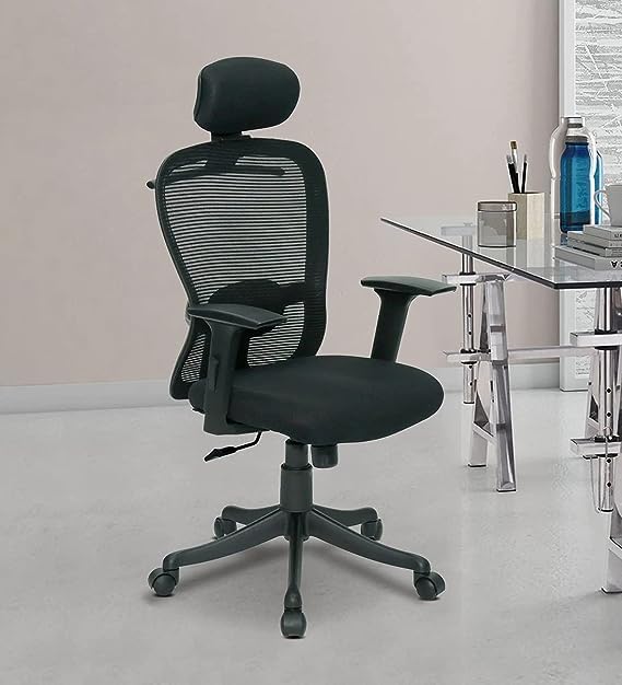 Image of Lakdi The Furniture Co High-Back Office Chair | Upholstery Mesh | Director Chair