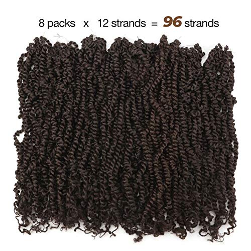 TOYOTRESS Tiana Passion Twist Hair Pre-Twisted 8 Packs 12 strands/pack) Pre-Looped Passion Twists Crochet Braids Made Of Bohemian Hair Synthetic Braiding Hair Extension (20 Inch, 4)