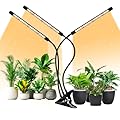 LPMZMBL Full Spectrum LED Grow Light for Indoor Plants, 3 Heads Grow Lights for Seed Starting, 10 Dimmable Levels & 3 Timer Modes (3/9/12H), Adjustable 360° Gooseneck with Clip, 6000K Plant Grow Light