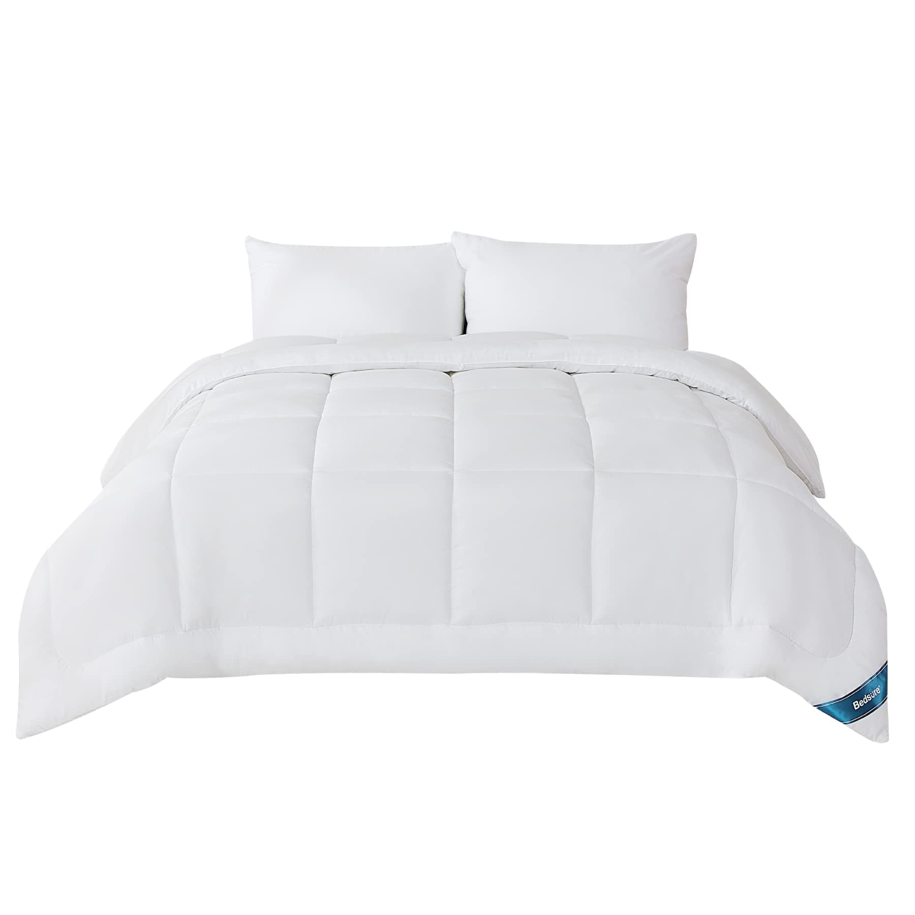 Bedsure Couette 220x240 4 Saisons - Couette 220x240cm Certifiée Oeko-TEX 300g/m² Couverture, Duvet Doux et Chaud pour Allergiques, Gonflant Respirant, Blanc