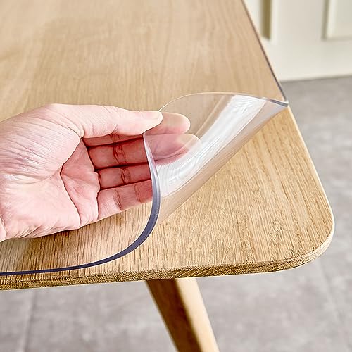 Protecteur de couverture de table transparent pvc 4mm nappe 80x120cm - 2