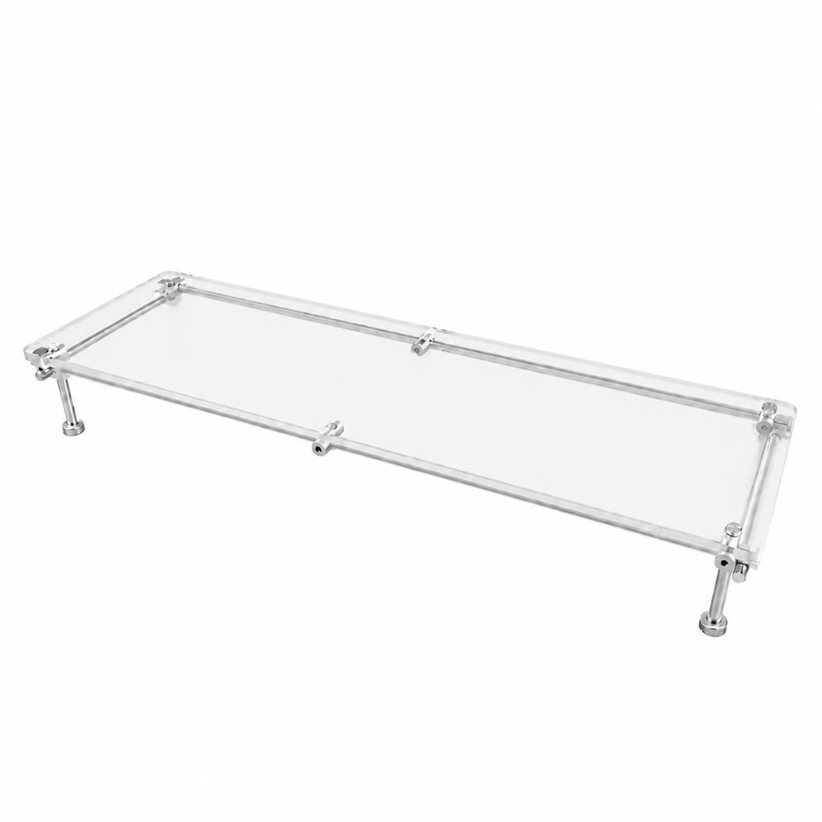 Support Moniteur en Acrylique Transparent Plateau Supérieur Stable Base Dégagée pour Rangement d'Effs Bureau Surélève l'Écran 10 Cm pour Une Posture, Givré, 60x24cm