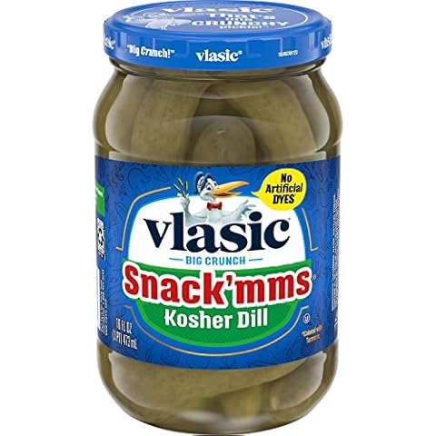 Vlasic Snack'mms Kosher Pickles Dill Minis, Keto Friendly, 16 FL OZ (Pack of 6) Cover