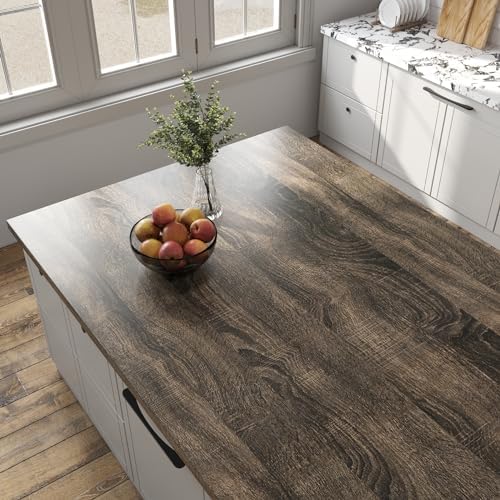 Livelynine Worktop Vinyl Covering Wood Effect Waterproof Brown Wood ...