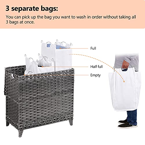 Hermina HHLH013 Laundry Hamper With 3 Removable Liner Bags thumb #2