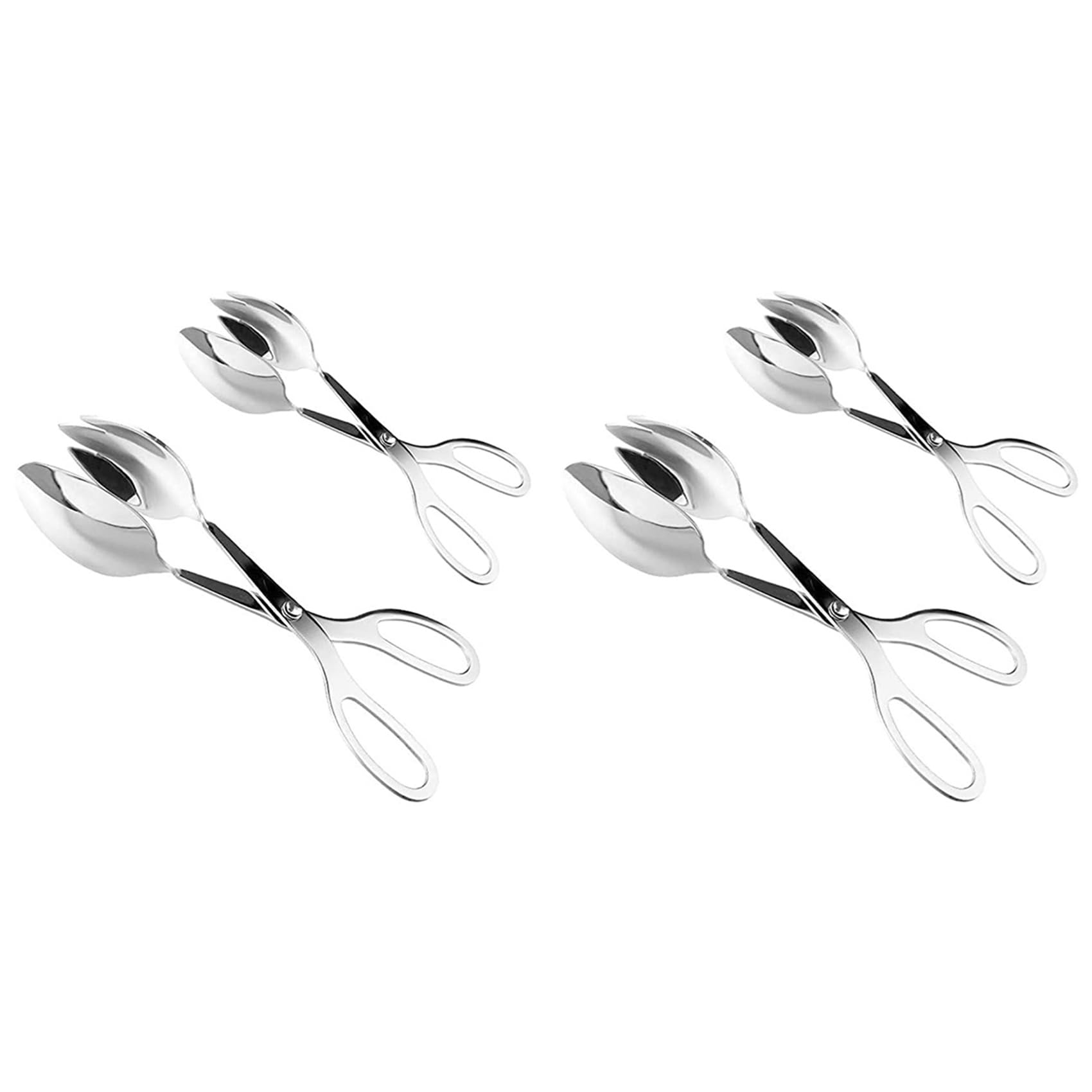 Hndhbfgrt 4 Packs of Buffet Tongs, Stainless Steel Salad Tongs, Home Kitchen, Cake, Party, BBQ, Seafood, Fried