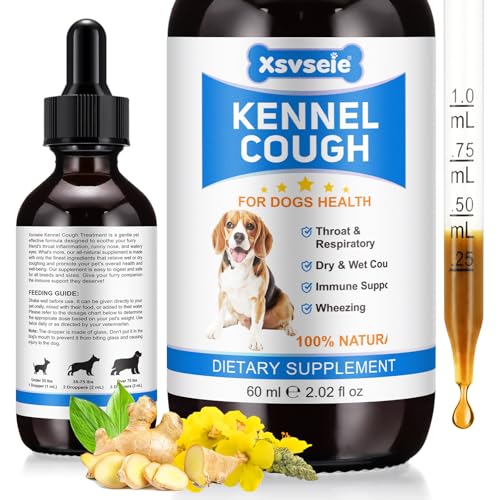 Jarabe Natural para la Tos en Perros 60ml - Alivia Tos Seca y Húmeda, Tratamiento Efectivo contra la Tos de Las Perreras | Calmante Respiratorio y para la Garganta, Remedio 100% Natural