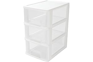 Small White Plastic 3 Drawer Storage Organizer