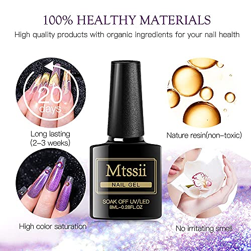 MTSSII Cat Eye Gel Set, UV Nagellack Magnetisch Set, Gel Nagellack Magnet Shellac Set, 6 Farben Glitzer Galaxie Gel… – Bild 7